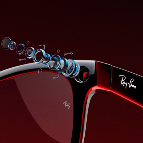 Ray-Ban Meta Headliner Smart Glasses with Meta AI, Audio, Photo, Video Compatibility - Blue Lenses - Shiny Caramel WORLDWIDE DELIVERY