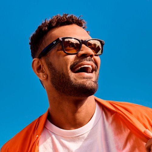 Ray-Ban Meta Headliner Smart Glasses with Meta AI, Audio, Photo, Video Compatibility - Blue Lenses - Shiny Caramel BUY IN AUSTRALIA