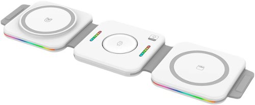 INTELLI Foldable 3-in-1 Wireless Charger with Magnetic Phone, Watch, and Headphone Charging - White WORLDWIDE DELIVERY