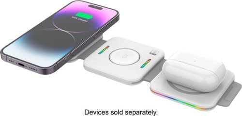 INTELLI Foldable 3-in-1 Wireless Charger with Magnetic Phone, Watch, and Headphone Charging - White SHOP ONLINE