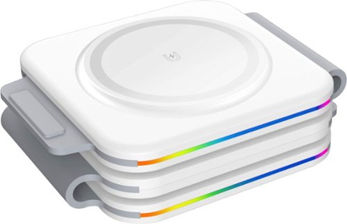 INTELLI Foldable 3-in-1 Wireless Charger with Magnetic Phone, Watch, and Headphone Charging - White GLOBAL SHIPPING