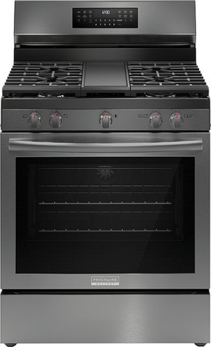 Frigidaire - Gallery 5.1 Cu. Ft. Freestanding Gas Total Convection Range with Self Cleaning - Black Stainless Steel