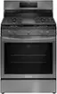 Front. Frigidaire - Gallery 5.1 Cu. Ft. Freestanding Gas Total Convection Range with Self Cleaning - Black Stainless Steel.