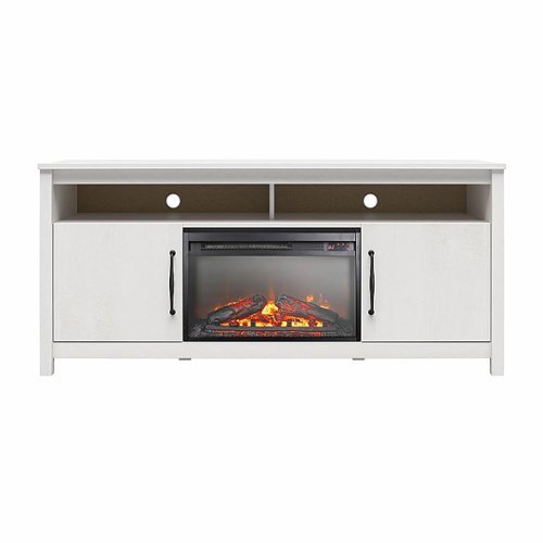 Ameriwood Home - Augusta Electric Fireplace and TV Console for TVs up to 65” - Ivory Oak