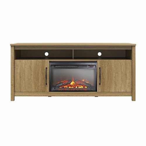 Ameriwood Home - Augusta Electric Fireplace and TV Console for TVs up to 65” - Natural