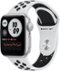 Apple Geek Squad Certified Refurbished Watch Nike SE (GPS) 40mm Aluminum Case with Pure Platinum/Black Nike Sport Band - Silver - (2020)-Front_Standard
