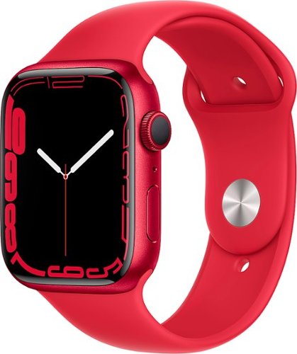 Apple - Geek Squad Certified Refurbished Watch Series 7 (GPS) 41mm Aluminum Case with (PRODUCT)RED Sport Band - (PRODUCT)RED