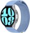 Samsung - BESPOKE Galaxy Watch6 Aluminum Smartwatch 44mm BT with Blue Fabric Band (M/L) - Silver-Front_Standard