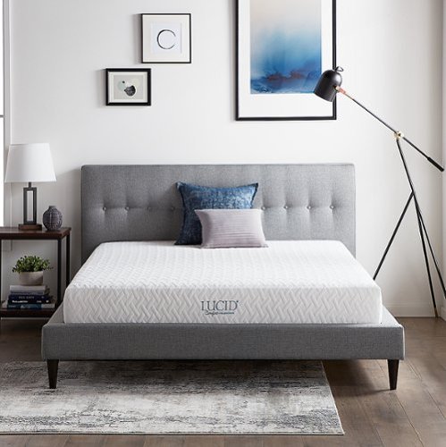 Lucid Comfort Collection - 8-inch Firm Gel Memory Foam Mattress - Full - White