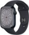 Apple Geek Squad Certified Refurbished Watch Series 8 (GPS) 45mm Aluminum Case with Midnight Sport Band - S/M - Midnight - (2022)-Front_Standard