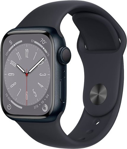 

Apple Geek Squad Certified Refurbished Watch Series 8 (GPS) 41mm Aluminum Case with Midnight Sport Band - M/L - Midnight