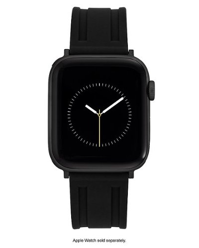 WITHit - Vince Camuto Men's Silicone Band with Black Stainless Steel Buckle for Apple Watch 42/44/45/Ultra/Ultra 2 (49mm) - Black