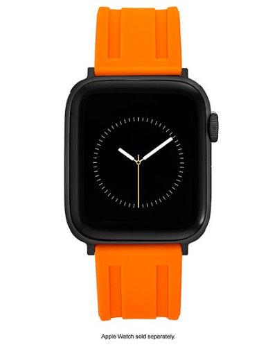 WITHit - Vince Camuto Men's Silicone Band with Black Stainless Steel Buckle for Apple Watch 42/44/45/Ultra/Ultra 2 (49mm) - Orange