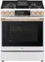 Front. LG - STUDIO 6.3 Cu. Ft. Slide-In Gas True Convection Range with EasyClean and Sous Vide - Essence White.