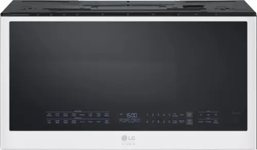 Front. LG - STUDIO 1.7 Cu. Ft. Convection Over-the-Range Microwave with Sensor Cooking and Air Fry - Essence White.