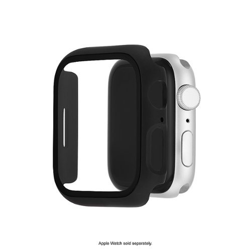 WITHit - Protective Glass Cover with Integrated Black Bumper for Apple Watch (44mm) - Clear
