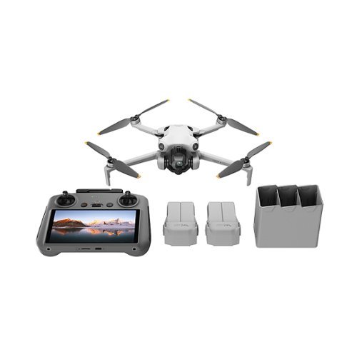 DJI - Geek Squad Certified Refurbished Mini 4 Pro Fly More Combo Drone and RC 2 Remote Control with Built-in Screen - Gray-Front_Standard 