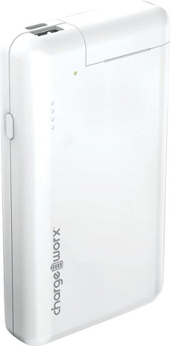 Chargeworx - 10,000mAh Dual USB Slim Power Bank - White-Front_Standard 