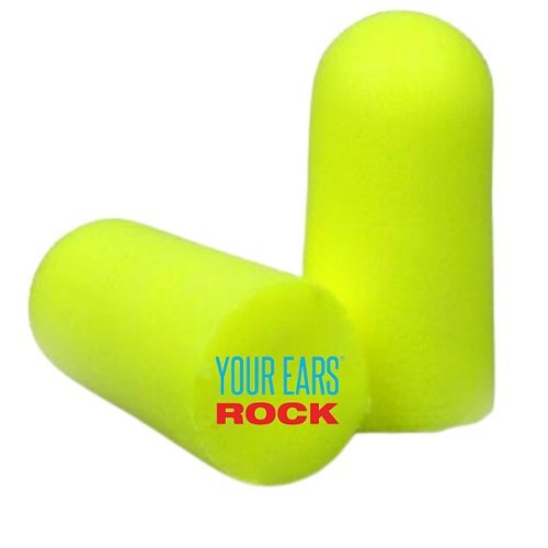 3M - 12-Pack Foam Earplugs with Black Laser-engraved keychain container - Neon Yellow/Orange