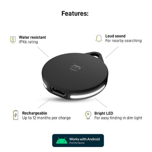 Pebblebee Clip, Made for Google Rechargeable Item Tracker, works with Android Find My Device - Black WORLDWIDE DELIVERY