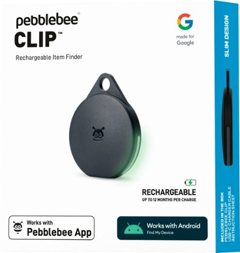 Pebblebee Clip, Made for Google Rechargeable Item Tracker, works with Android Find My Device - Black BUY IN SINGAPORE