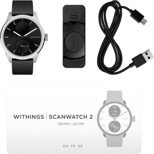 WITHINGS SCANWATCH 2 - HEART HEALTH HYBRID SMARTWATCH - 42MM - BLACK/SILVER GLOBAL SHIPPING