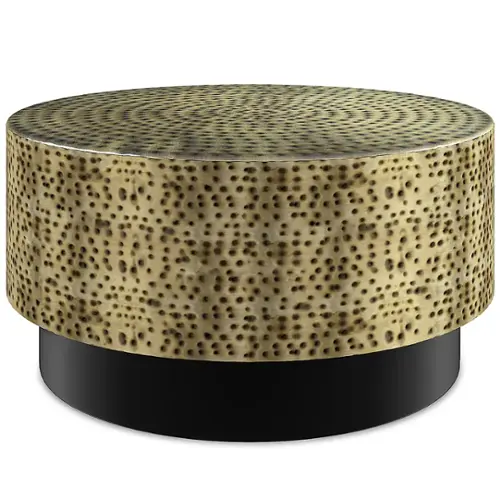 Simpli Home Montrose Metal Coffee Table Antique Gold /Black AXCMCMONAG