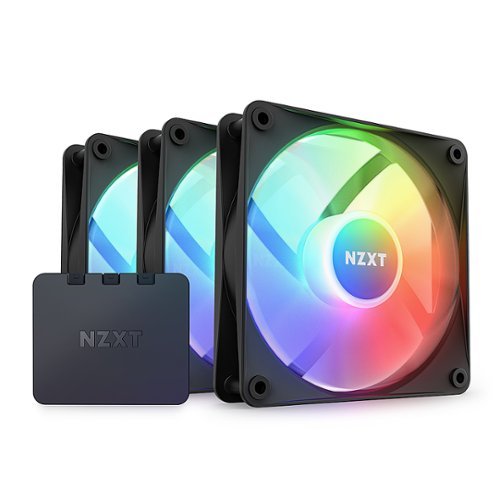 NZXT - F120 Core RGB 120mm Computer Case Fan with RGB Controller and Fluid Dynamic Bearings (3-pack) - Black
