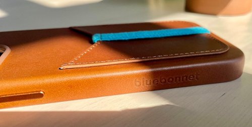 Bluebonnet iPhone 14 Pro Max Wallet Case Folio, Calfskin Leather, Magsafe Compatible, Wireless Charging, Designed for Organization - Saddle Tan GLOBAL SHIPPING