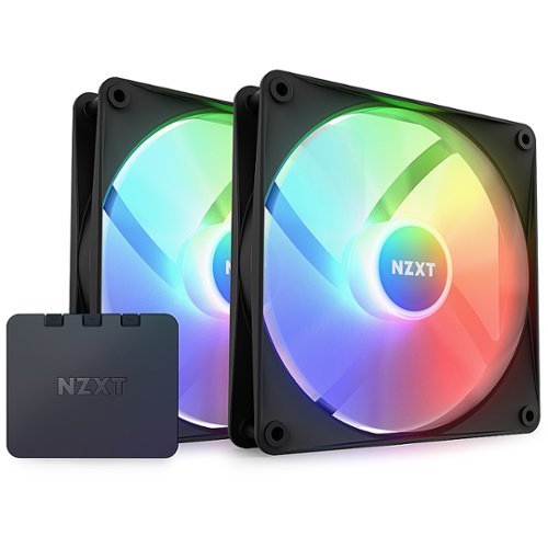 NZXT - F140 Core RGB 140mm Computer Case Fan with RGB Controller and Fluid Dynamic Bearings (2-pack) - Black
