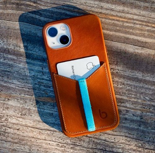 Bluebonnet iPhone 13 Pro Max Wallet Case Folio, Calfskin Leather, Magsafe Compatible, Wireless Charging, Designed for Organization - Saddle Tan GLOBAL SHIPPING