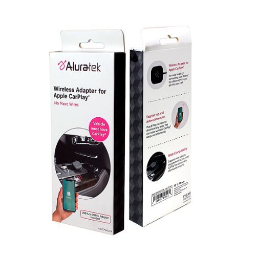 Aluratek Wireless Adapter for Apple CarPlay - Black WHERE TO BUY