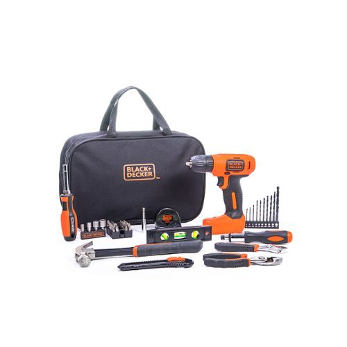 Black+Decker - Black+Decker MAX 8V 87 Piece Cordless Drill and Home Tool Kit (1 x Charger) - Orange