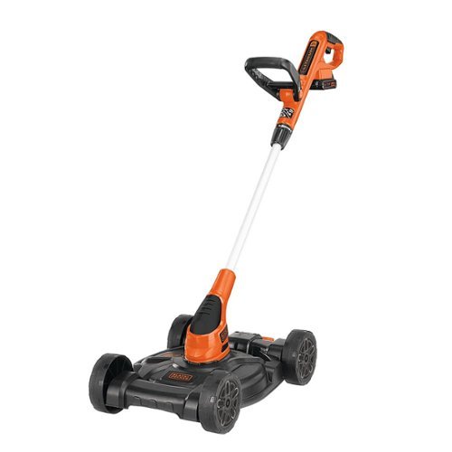 Black+Decker - Black+Decker MAX 20V Lithium 12" 3-in-1 Compact Lawn Mower with Automatic Feed Spool (1 x 20V Battery and 1 x Charger) - Orange