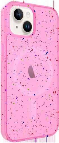 AMPD Jelly Confetti MagSafe Soft Case for Apple iPhone 15 - Pink WORLDWIDE DELIVERY