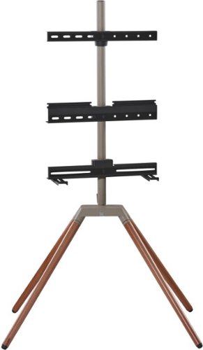 One for All - Quadpod TV Stand For Most 32" - 70" TVs - Gun Metal Walnut-Front_Standard 