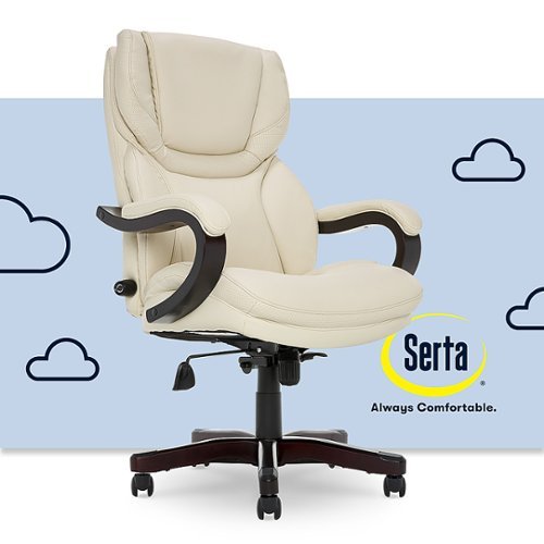 Serta - Big and Tall Bonded Leather Executive Chair - Ivory