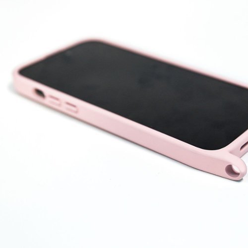 Bryten Monarch with Detachable Navy Blue Crossbody Strap and Gold Chain, Silicone, MagSafe Compatible, Shockproof iPhone 14 Pro - Pink WORLDWIDE DELIVERY