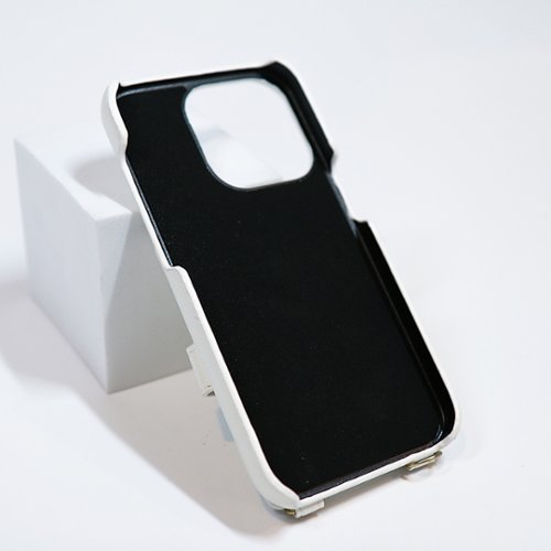 Bryten Silverlake Vegan Leather with Adjustable Strap & Credit Card Holder Wallet, Shockproof Case iPhone 14 / 13 - Pearl White GLOBAL SHIPPING