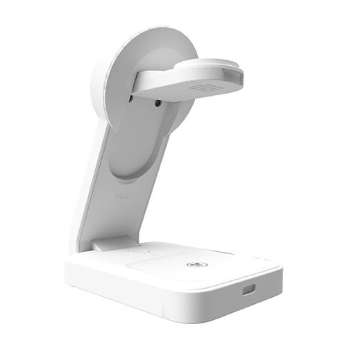 Cellhelmet 3-in-1 Charging Stand with 3' Charging Cable for Wireless Charging compatible Phone, Watch, and Ear Buds - White WORLDWIDE DELIVERY