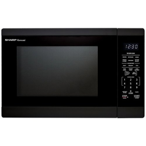 Sharp - 1.4 Cu.ft Countertop Microwave in Blk - Black-Front_Standard 