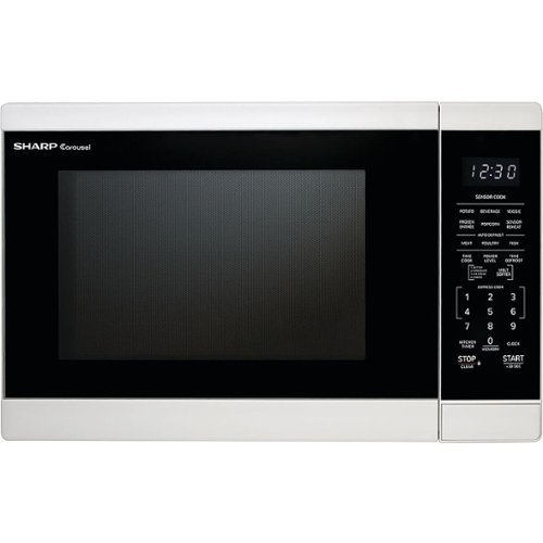 Sharp - 1.4 Cu.ft Countertop Microwave - White-Front_Standard 
