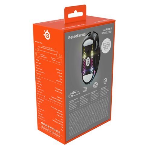 SteelSeries Aerox 5 Ultra Lightweight Honeycomb Water Resistant Wireless RGB Optical Gaming Mouse With 9 Programmable Buttons - Wireless - Black BUY IN MIDDLE EAST