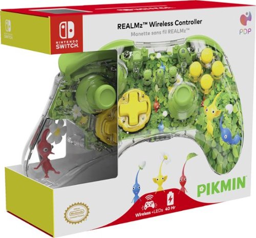 PDP REALMz Wireless Controller for Nintendo Switch, Nintendo Switch - OLED Model - Pikmin Clover Patch BUY IN MIDDLE EAST
