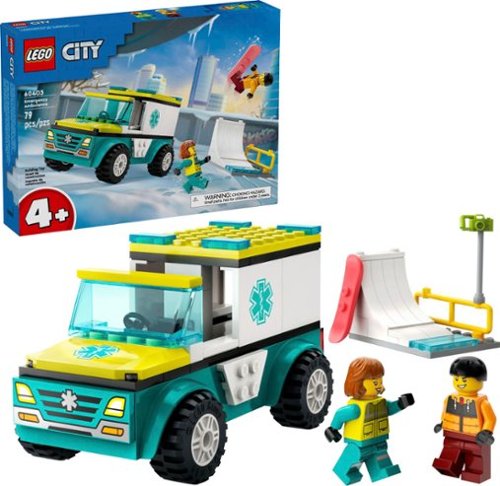 Photos - Construction Toy Lego  City Emergency Ambulance and Snowboarder 60403 6465026 