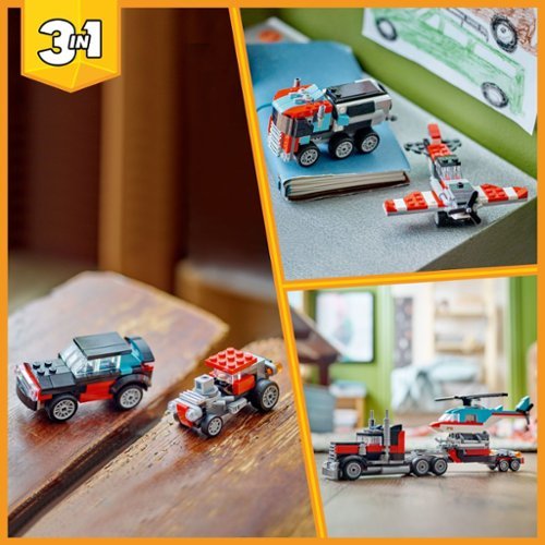 LEGO Creator 3 in 1 Flatbed Truck with Helicopter Toy 31146 HOW TO BUY