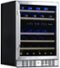 NewAir - Refurbished 46-Bottle Dual Zone Built-in Wine Fridge - Stainless Steel-Front_Standard