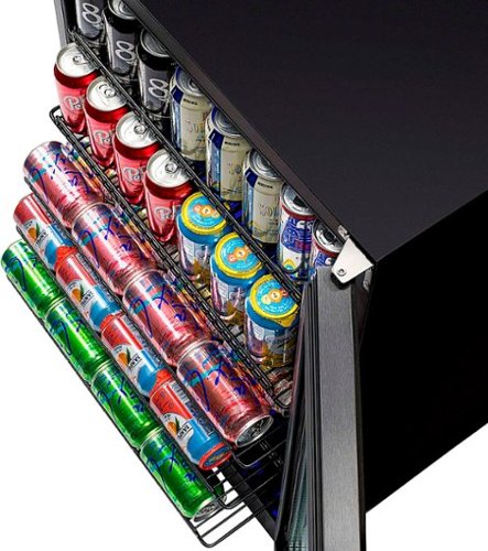 NewAir - Refurbished 177-Can Built-In Beverage Cooler with Precision Temperature Controls and Adjustable Shelves - Black