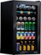NewAir - Refurbished 126-Can Beverage Cooler with Glass Door, Adjustable Shelves, 7 Temperature Settings and Lock - Onyx Black-Front_Standard