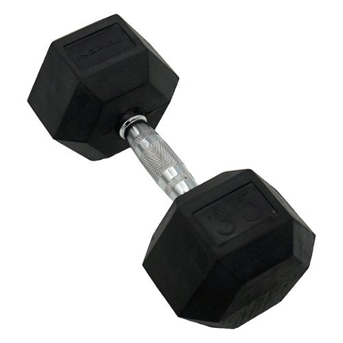 Inspire Fitness 35 LB Rubber Dumbbell - Black